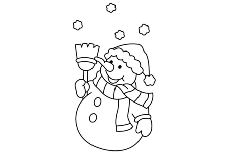 Printable coloring pages: Snowman 06 – 10 Doigts