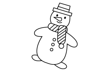 Printable coloring pages: Snowman 08 – 10 Doigts