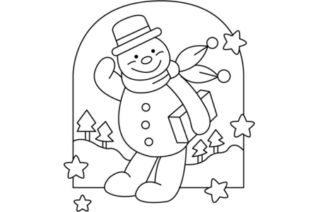 Printable coloring pages: Snowman 09 – 10 Doigts