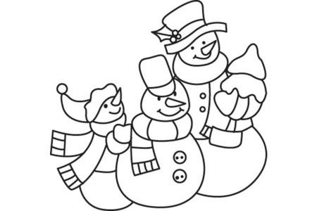 Printable coloring pages: 10 Snowman – 10 Doigts