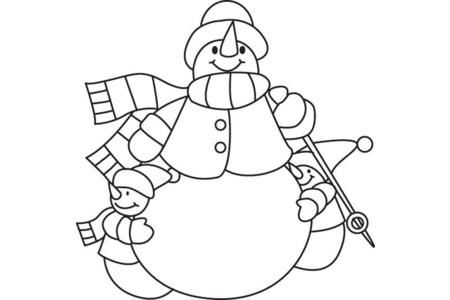 Printable coloring pages: Snowman 11 – 10 Doigts