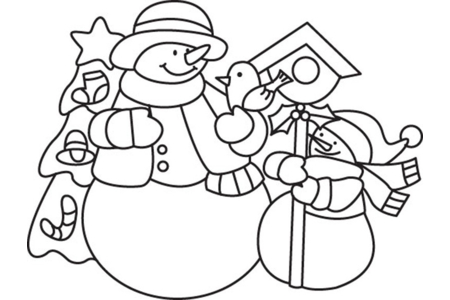 Printable coloring pages: Snowman 12 – 10 Doigts
