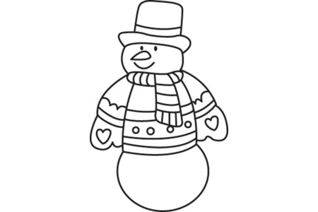 Printable coloring pages: Snowman 14 – 10 Doigts