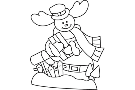 Printable coloring pages: Snowman 15 – 10 Doigts