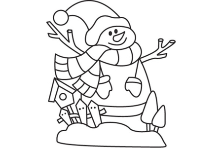 Printable coloring pages: Snowman 18 – 10 Doigts