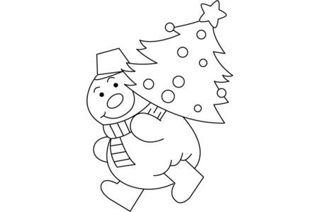 Printable coloring pages: Snowman 19 – 10 Doigts