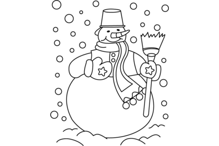 Printable coloring pages: Snowman 20 – 10 Doigts