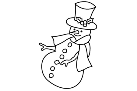 Printable coloring pages: Snowman 22 – 10 Doigts