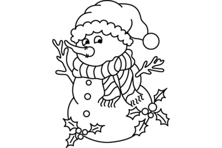 Printable coloring pages: Snowman 23 – 10 Doigts