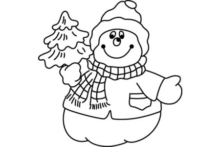 Printable coloring pages: Snowman 24 – 10 Doigts