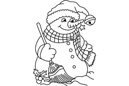 Printable coloring pages: Snowman 25 – 10 Doigts