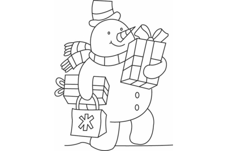 Printable coloring pages: Snowman 26 – 10 Doigts