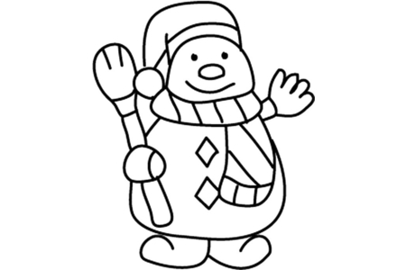 Printable coloring pages: Snowman 28 – 10 Doigts