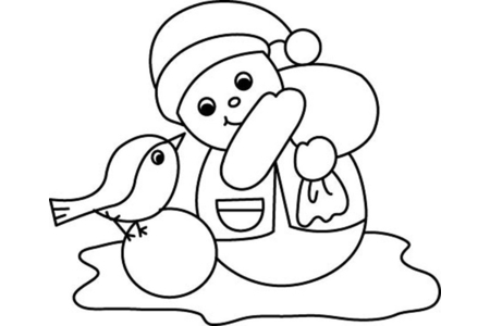 Printable coloring pages: Snowman 29 – 10 Doigts