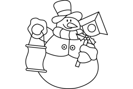 Printable coloring pages: Snowman 30 – 10 Doigts
