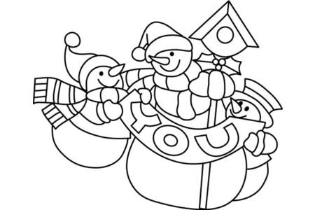 Printable coloring pages: Snowman 31 – 10 Doigts