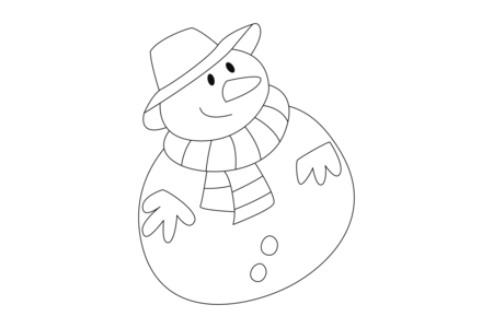 Printable coloring pages: Snowman 33 – 10 Doigts