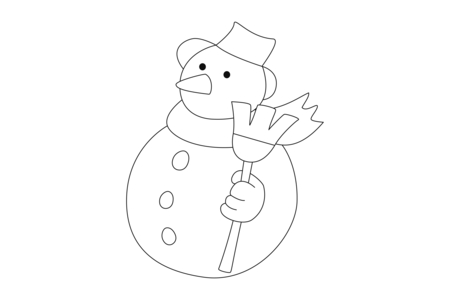 Printable coloring pages: Snowman 34 – 10 Doigts