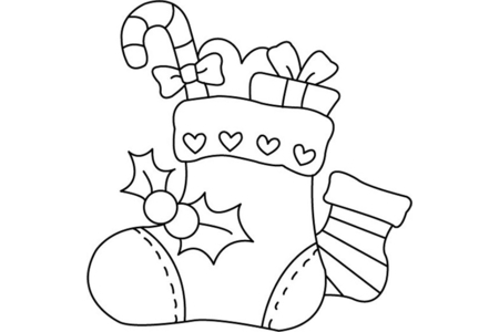 Printable coloring pages: Christmas Boots 01 – 10 Doigts