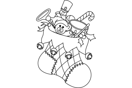 Printable coloring pages: Christmas Boots 03 – 10 Doigts