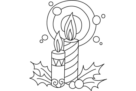 Printable coloring pages: Candles 01 – 10 Doigts