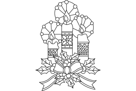 Printable coloring pages: Candles 04 – 10 Doigts