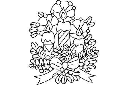 Printable coloring pages: Candles 09 – 10 Doigts