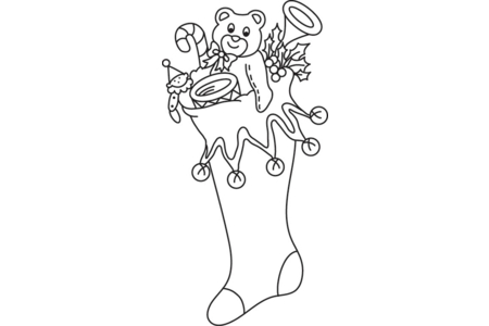 Printable coloring pages: Sock 02 – 10 Doigts