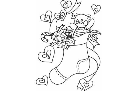 Printable coloring pages: Sock 05 – 10 Doigts