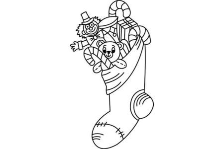Printable coloring pages: Sock 08 – 10 Doigts