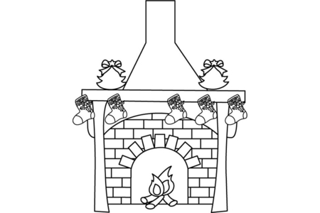 Printable coloring pages: Fireplace 02 – 10 Doigts