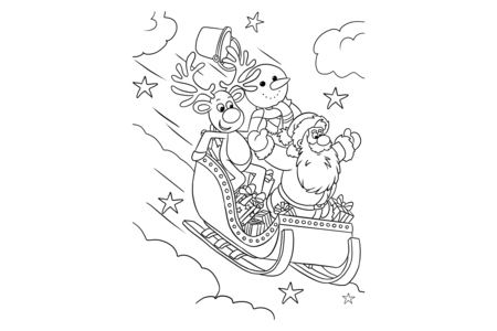 Printable coloring pages: Christmas 42 – 10 Doigts