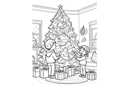 Printable coloring pages: Christmas 52 – 10 Doigts