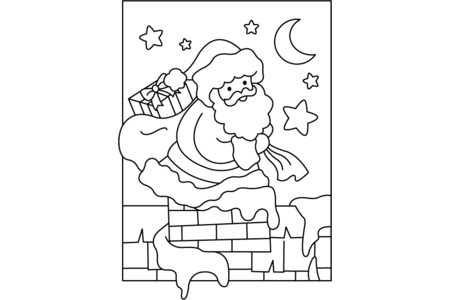Printable coloring pages: Santa Claus 05 – 10 Doigts