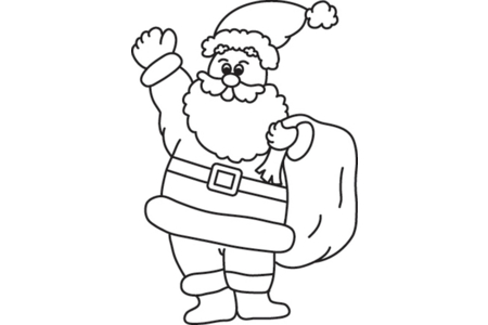 Printable coloring pages: Santa Claus 07 – 10 Doigts