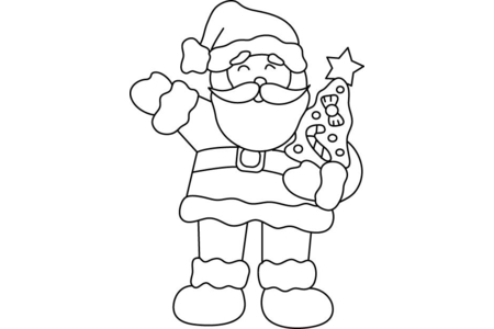 Printable coloring pages: Santa Claus 08 – 10 Doigts