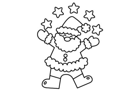 Printable coloring pages: Santa Claus 11 – 10 Doigts