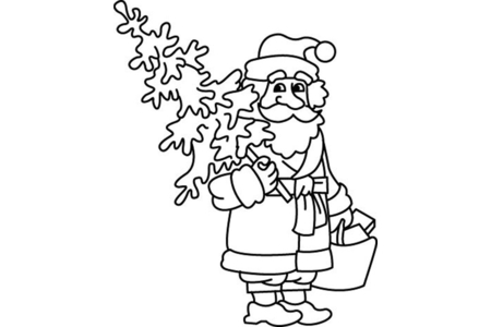 Printable coloring pages: Santa Claus 31 – 10 Doigts