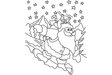 Printable coloring pages: Santa Claus 32 – 10 Doigts