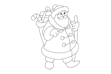 Printable coloring pages: Santa Claus 45 – 10 Doigts