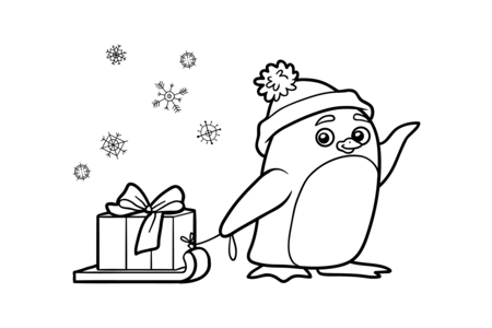 Printable coloring pages: penguin01 – 10 Doigts