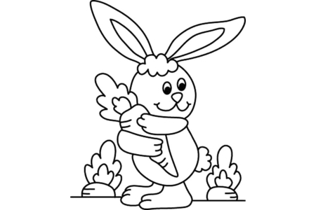 Printable coloring pages: Rabbit 06 – 10 Doigts