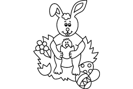 Printable coloring pages: Rabbit 32 – 10 Doigts