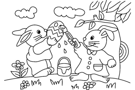 Printable coloring pages: Rabbit 33 – 10 Doigts