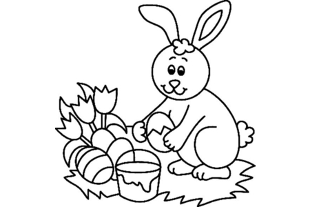 Printable coloring pages: Rabbit 35 – 10 Doigts