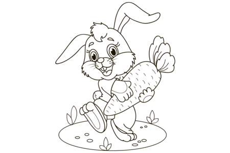 Printable coloring pages: Rabbit 48 – 10 Doigts