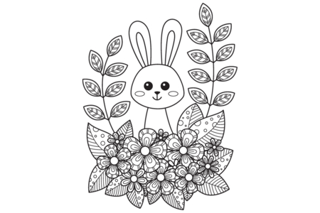 Printable coloring pages: Rabbit 49 – 10 Doigts