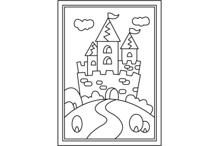 Printable coloring pages: Castle 1 – 10 Doigts