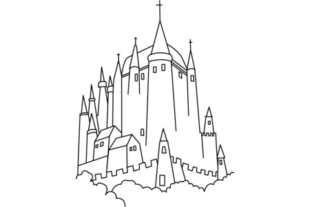Printable coloring pages: Castle 2 – 10 Doigts