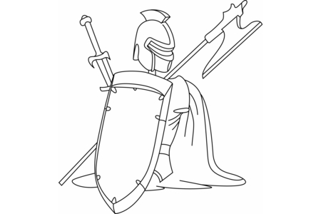 Printable coloring pages: Chivalry 01 – 10 Doigts